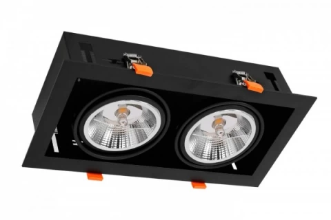 Oprawa Podtynkowa Plaza 2xGU10 AR111 Czarna Lampa sufitowa