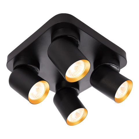 Lampa Sufitowa Andy 4xGU10 Kwadrat Czarny + Złoty Lampa Lampa Sufitowa Andy 4xGU10 Kwadrat Czarny + Złoty Lampa