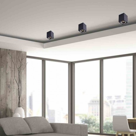 Reflektory sufitowe MiLAGRO Bima Spot Square w salonie