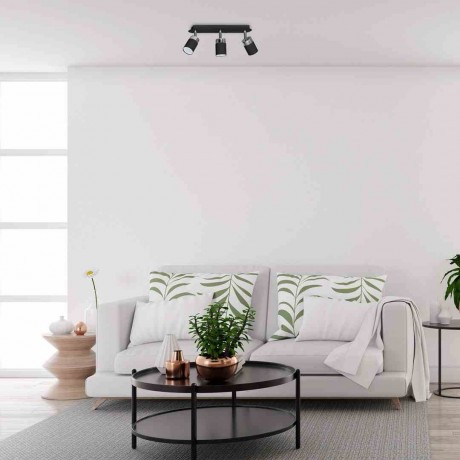 Czarna lampa sufitowa MiLAGRO Joker w aranżacji w salonie