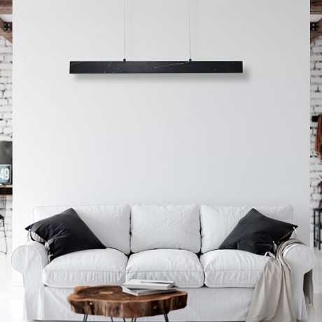 Czarna lampa wisząca nowoczesna MiLAGRO Pierce nad stolikiem w pokoju dziennym