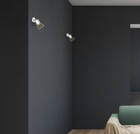 Kinkiety MiLAGRO Gold/White w aranżacji na ścianie