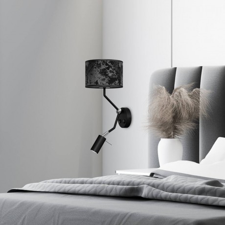 Kinkiet MiLAGRO Satino obok łóżka 