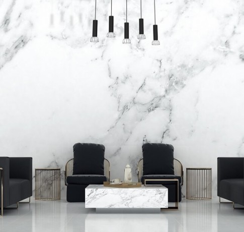 Lampa MiLAGRO Dante Silver w aranżacji w salonie 