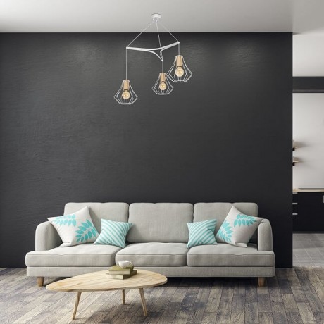 Lampa wisząca MiLAGRO Will w salonie nad stolikiem 