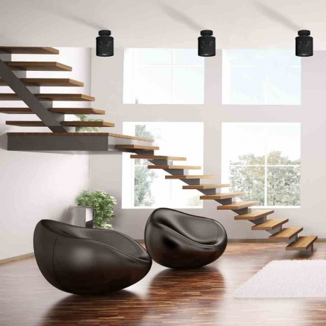 Lampa sufitowa metalowa czarna MiLAGRO Louise w pokoju dziennym