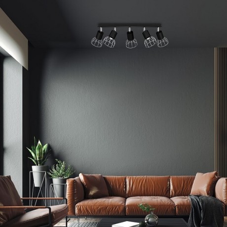 Lampa sufitowa MiLAGRO Silver/Black w pokoju dziennym nad stolikiem 