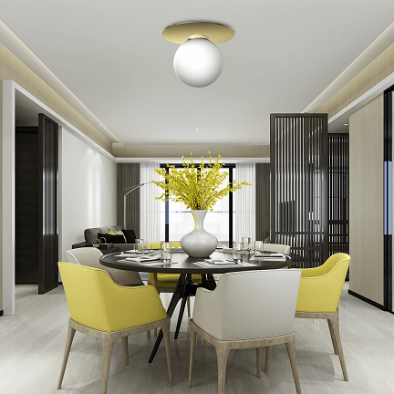 Lampa sufitowa MiLAGRO Plato 1xE14 nad stołem w jadalni