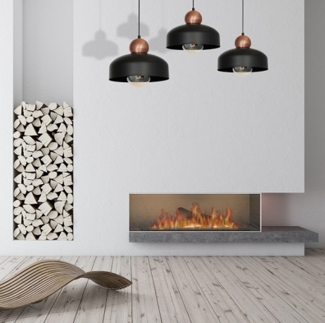 Lampa wisząca MiLAGRO Harald Black/Gold w salonie 