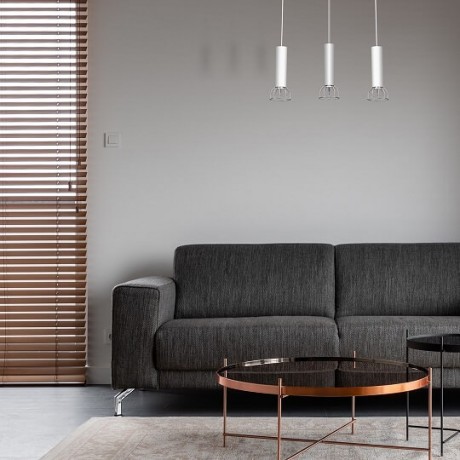 Lampa wisząca MiLAGRO Dante Silver/White w salonie 