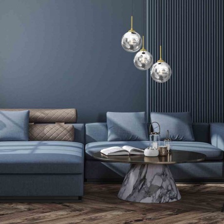 Lampa wisząca MiLAGRO Reflex 2xE14 1xE27 w pokoju dziennym