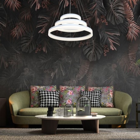 Lampa wisząca MiLAGRO Ring nad stolikiem w salonie 