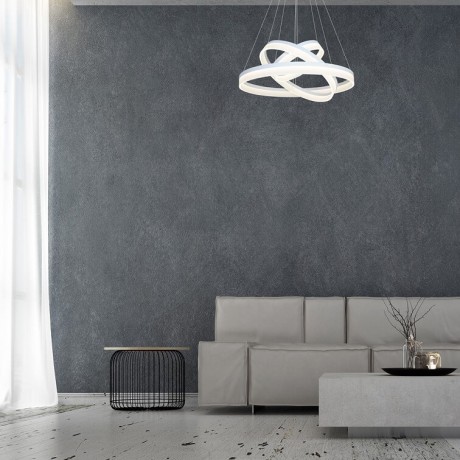 Lampa wisząca MiLAGRO Ring LED w salonie