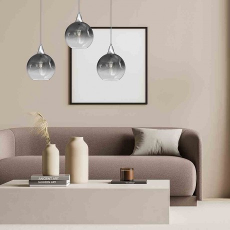 Lampa wisząca MiLAGRO Palla Silver w salonie