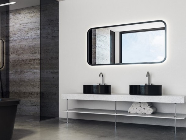 Lustro oświetlone taśmą LED