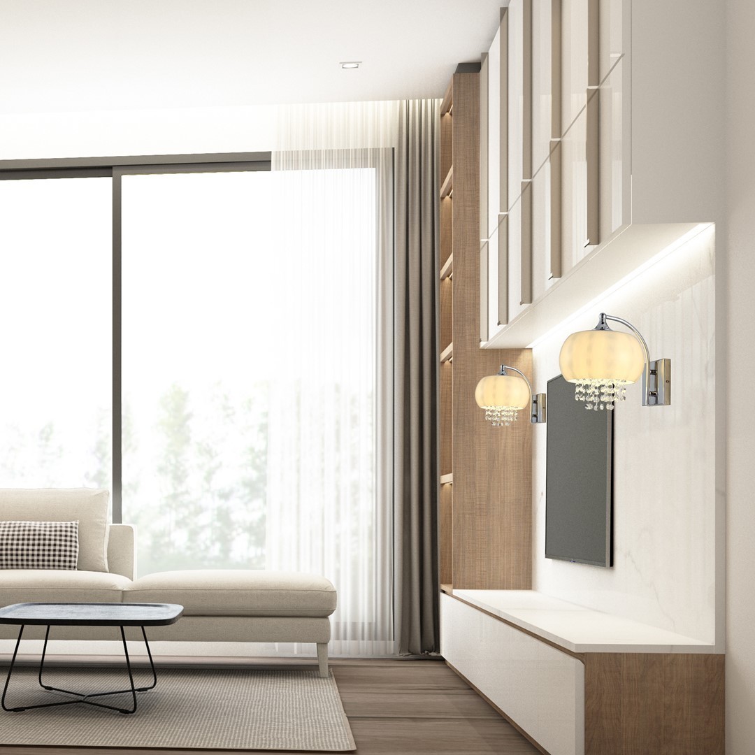 Kinkiet w stylu Glamour MiLAGRO Nova w aranżacji w nowoczesnym salonie