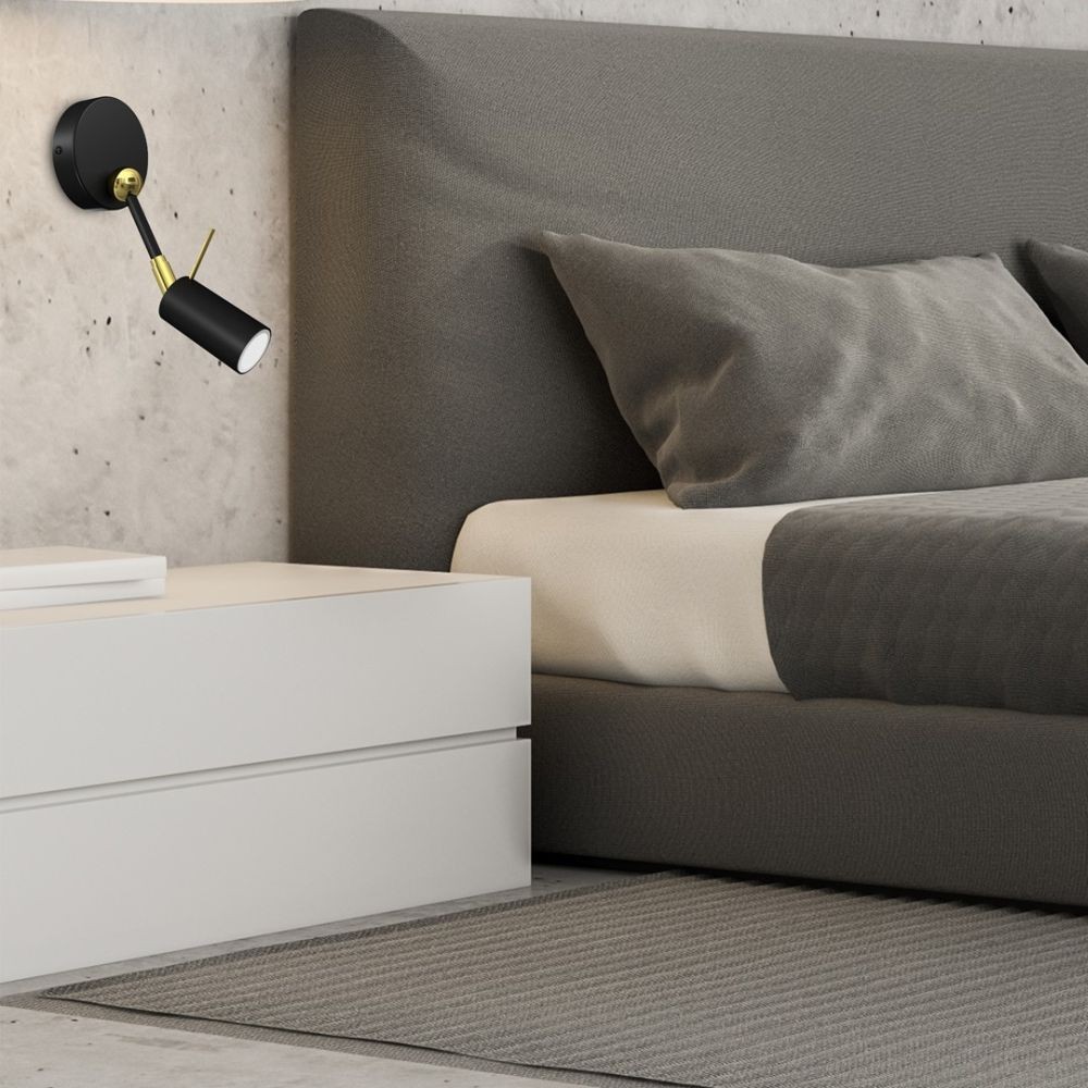 Kinkiet Iris MiLAGRO w aranżacji sypialni