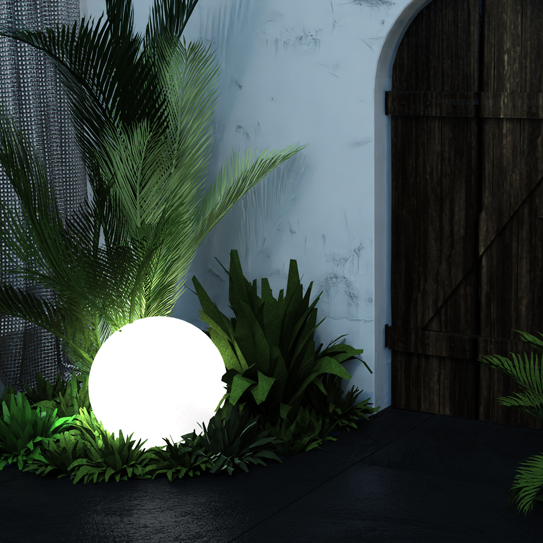 Kula ogrodowa w stylu nowoczesnym Eko-Light Globo w ogrodzie - aranżacja