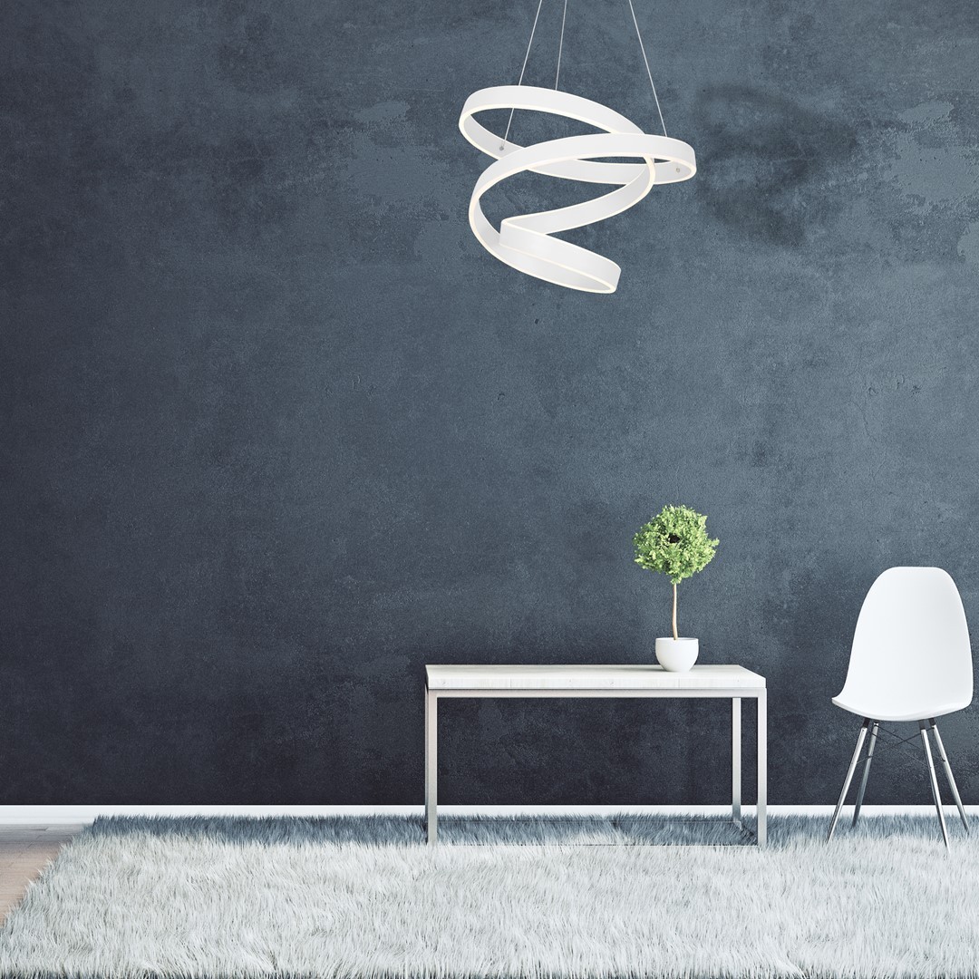Nowoczesna lampa wisząca LED MiLAGRO Andromeda White - aranżacja