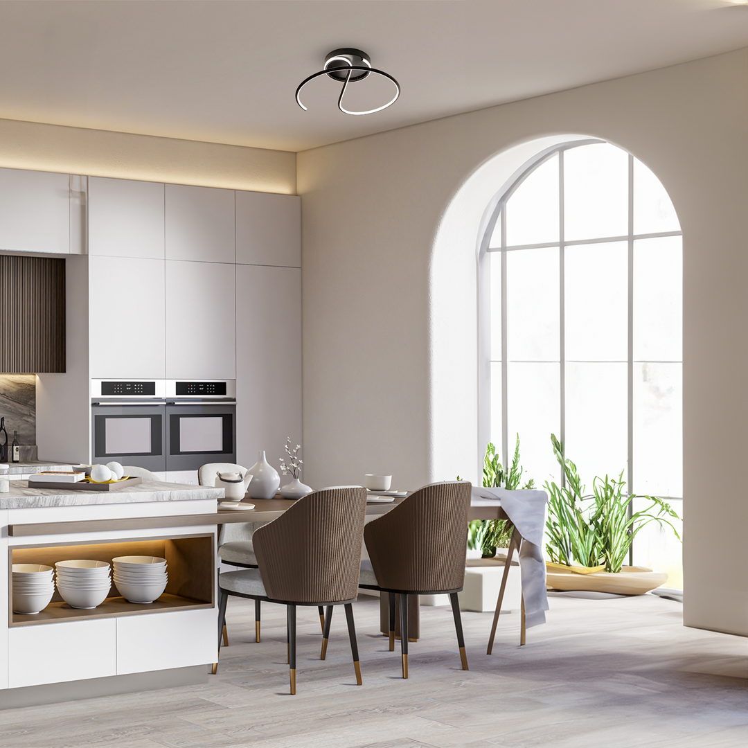 Lampa sufitowa LED MiLAGRO Delta w kuchni - aranżacja