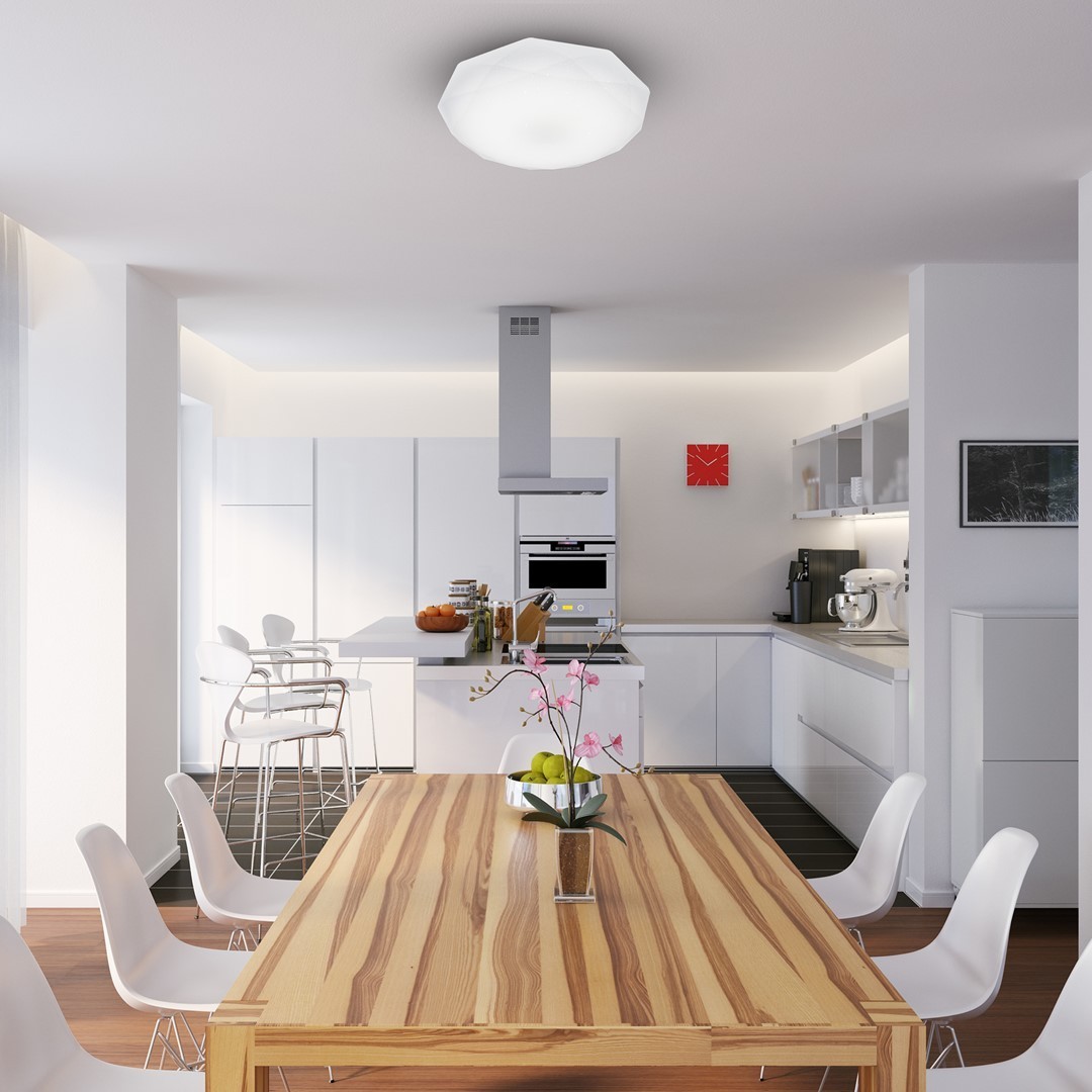 Lampa sufitowa LEX - plafon MiLAGRO Hex w kuchni nad stołem jadalnym