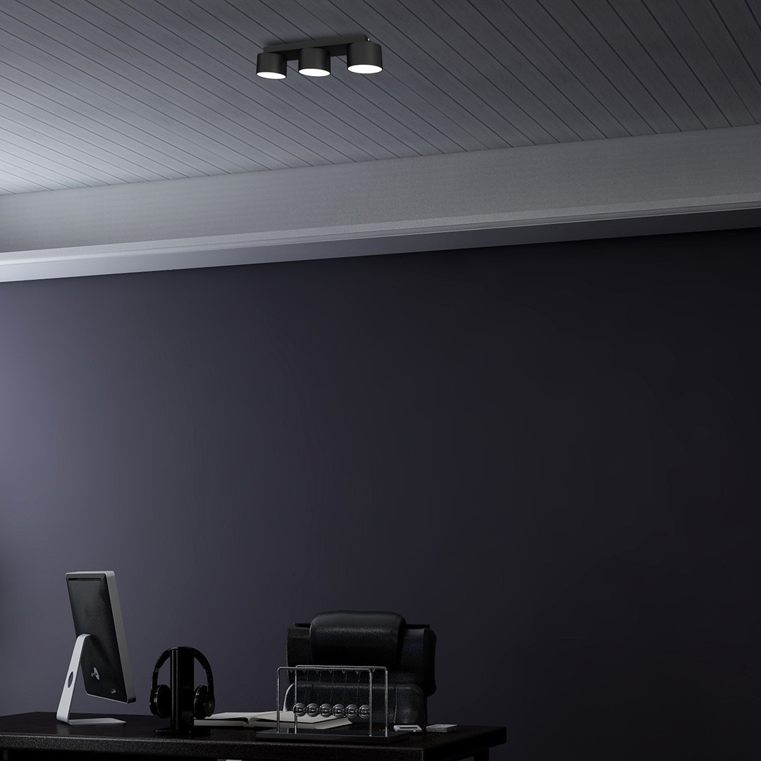 Lampa sufitowa MiLAGRO Dixie Black w biurze w gabinecie - aranżacja