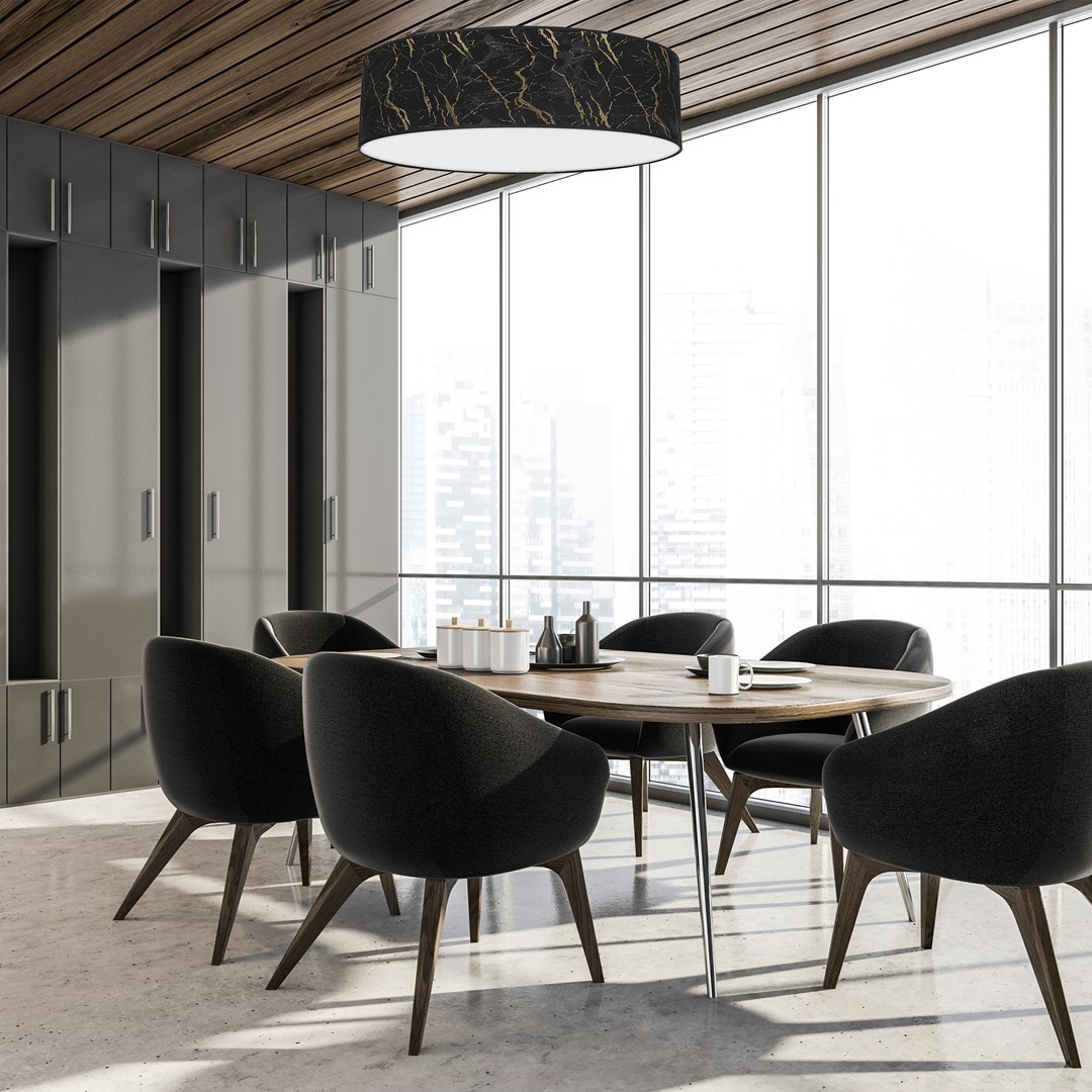 Lampa sufitowa MiLAGRO Senso Black/Gold w sali konferencyjnej