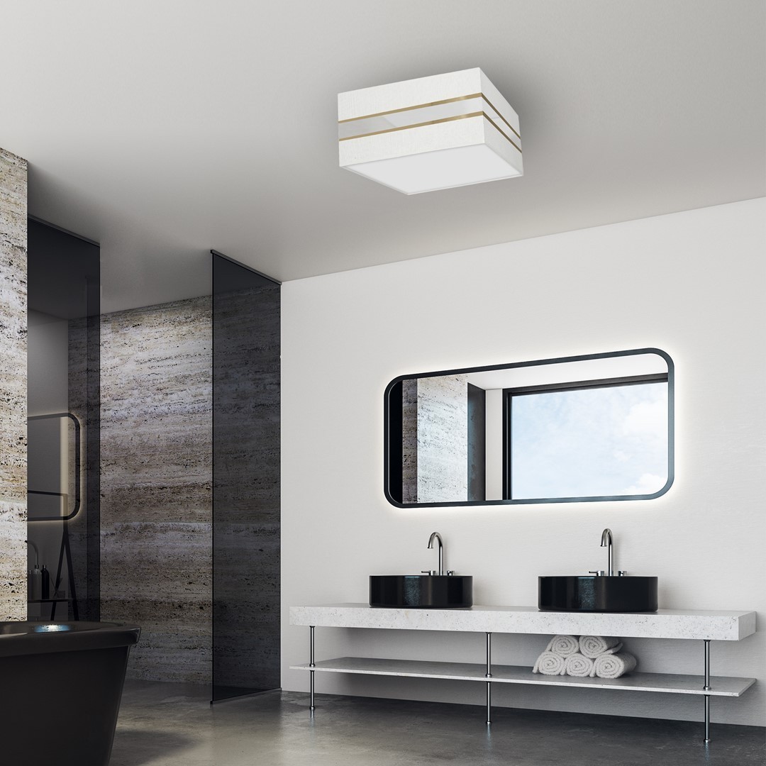 Lampa sufitowa MiLAGRO Ultimo White w łazience - aranżacja