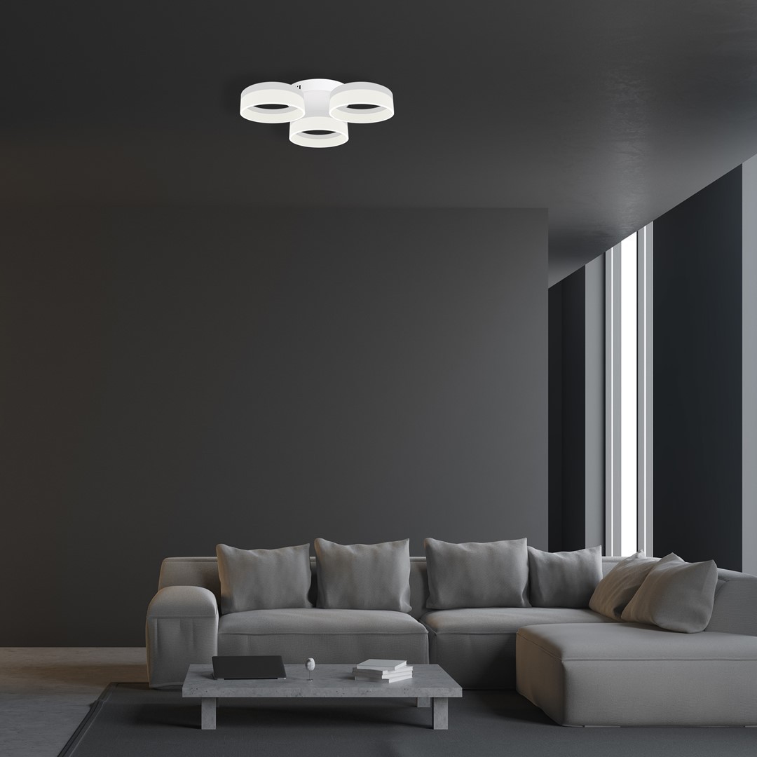 Lampa sufitowa nowoczesna LED MiLAGRO Ring w salonie - aranżacja