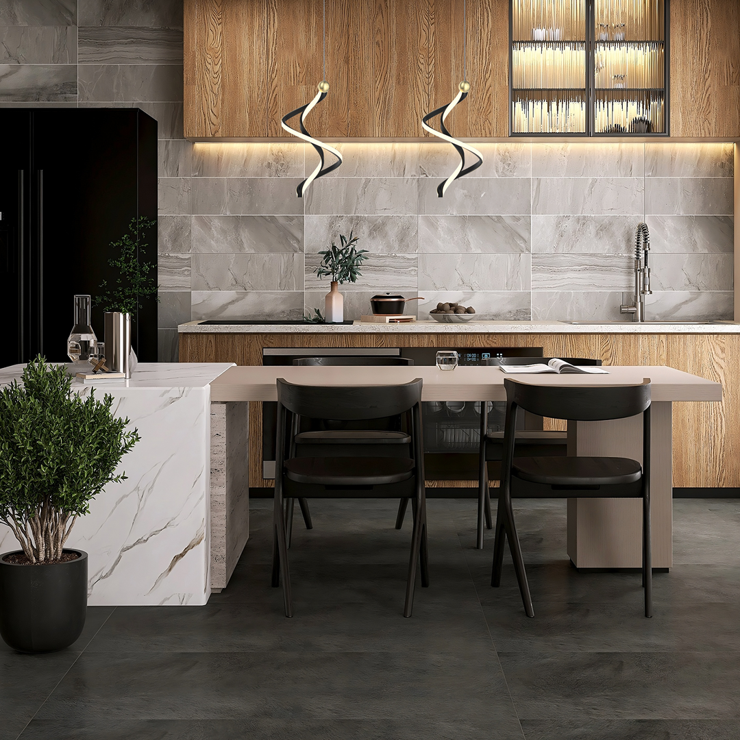 Lampa sufitowa wisząca LED MiLAGRO Colia w kuchni - aranżacja