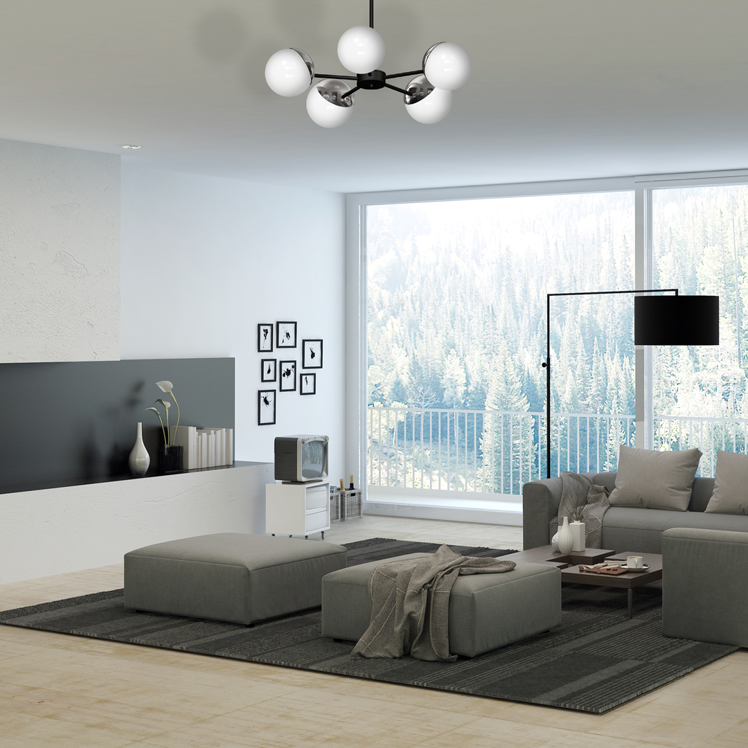 Szklana lampa do salonu