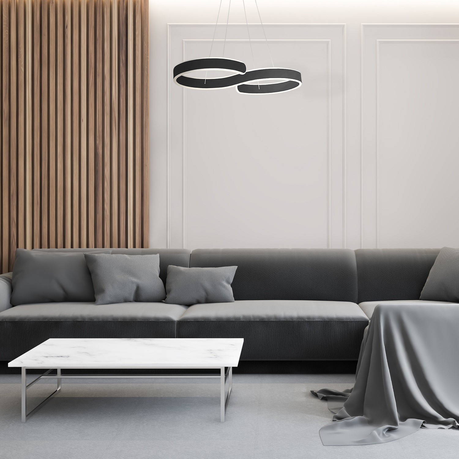 Lampa nowoczesna w pokoju dziennym