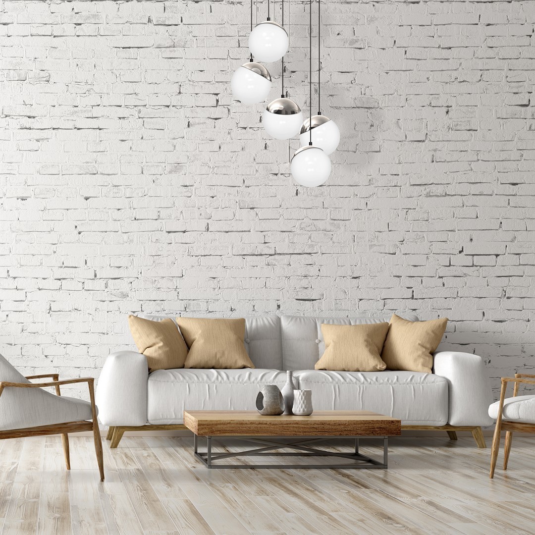 Lampa wisząca MiLAGRO Sfera 5xE14 w salonie nad stolikiem - aranżacja