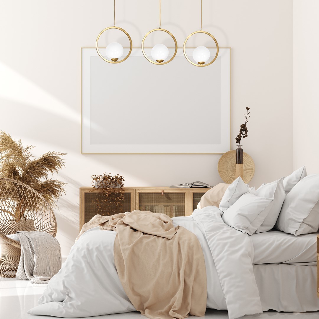 Lampa wisząca MiLAGRO Vienna w sypialni - aranżacja