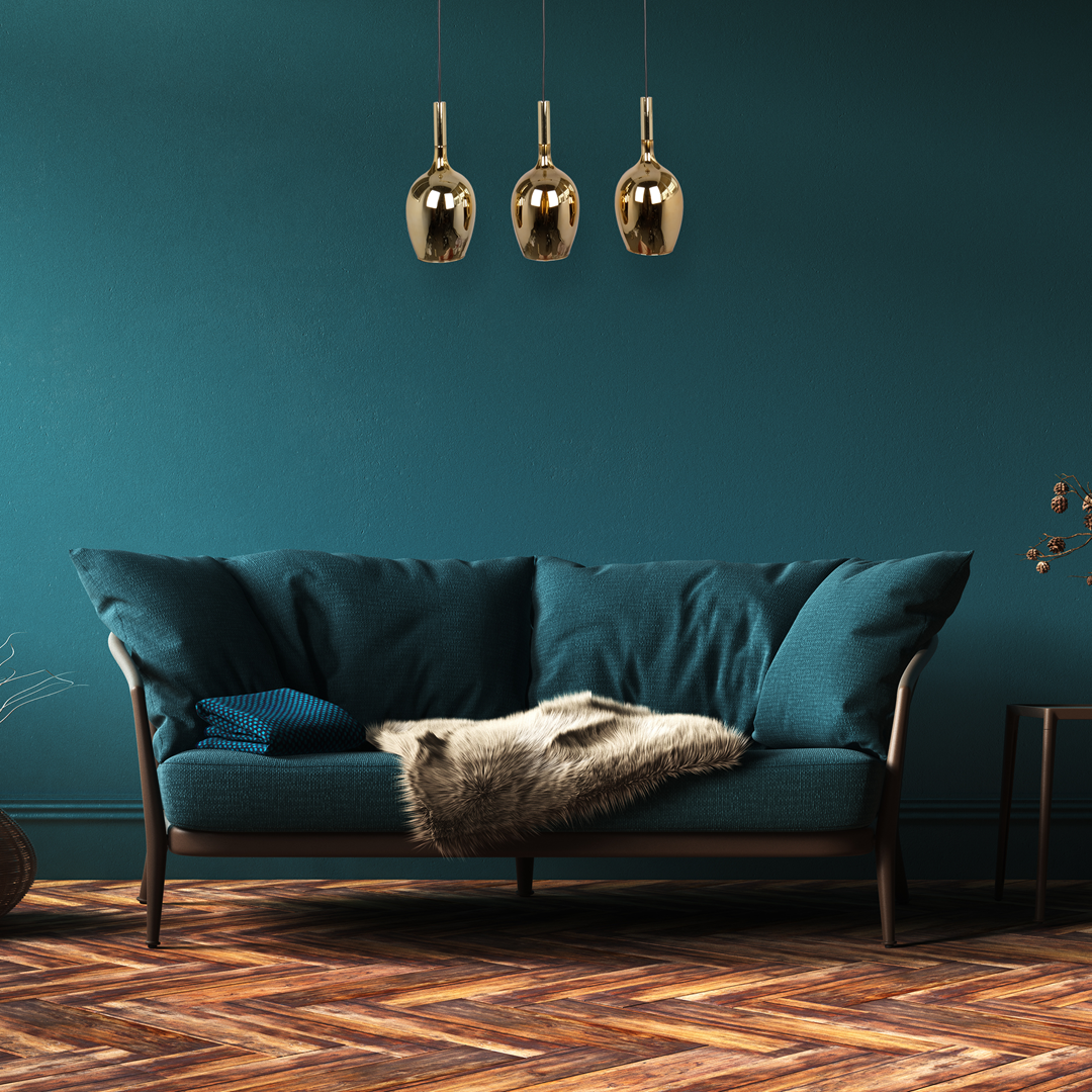 Lampa wisząca szklana MiLAGRO Lugano w eleganckim pokoju dziennym