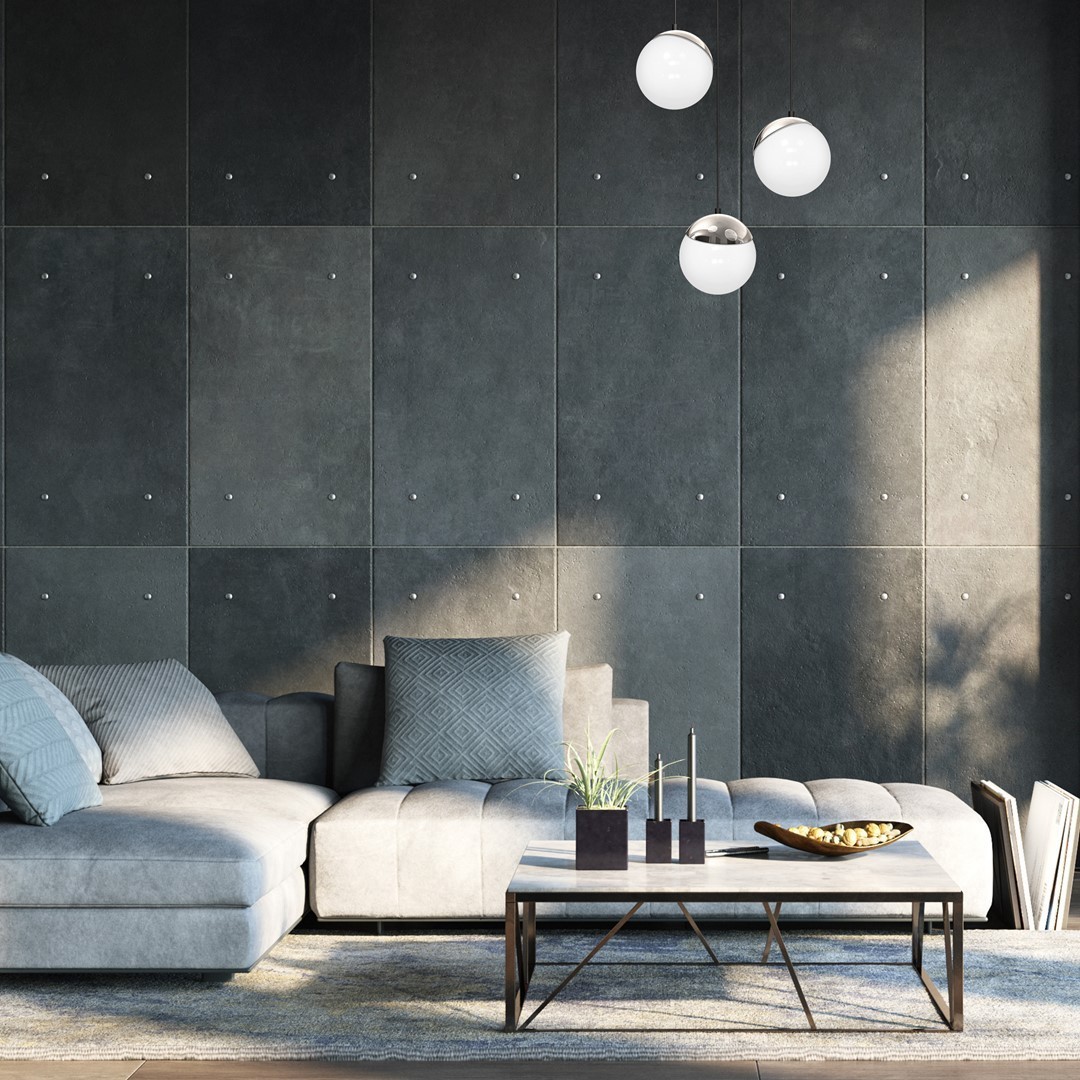 Szklana lampa wisząca MiLAGRO Sfera w salonie - aranżacja