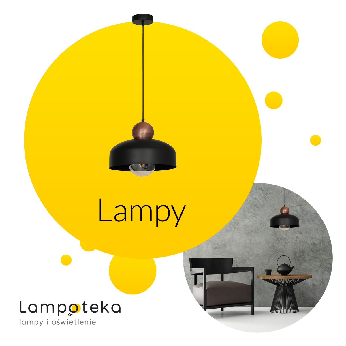 Lampy - aranżacja z lampą wiszącą