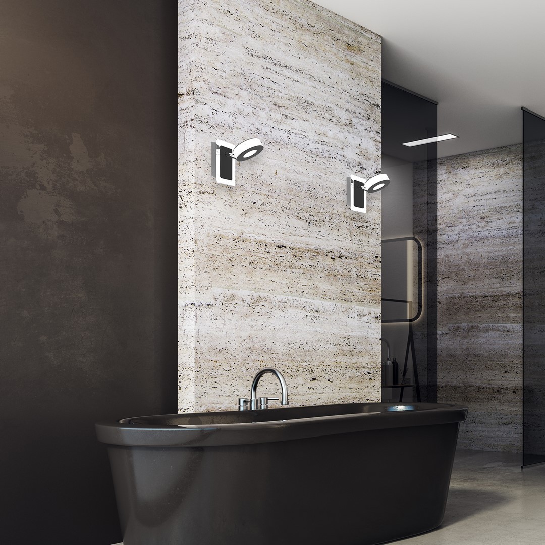 Lampy ścienne LED MiLAGRO Sole 5W w łazience nad wanną