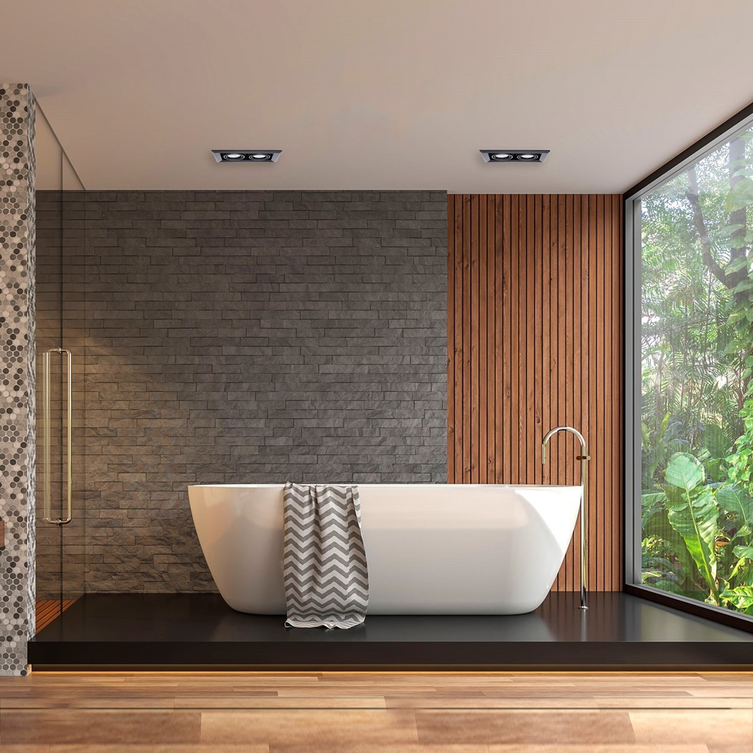 Oczka sufitowe MiLAGRO Blocco 2x GU10  w łazience nad wanną