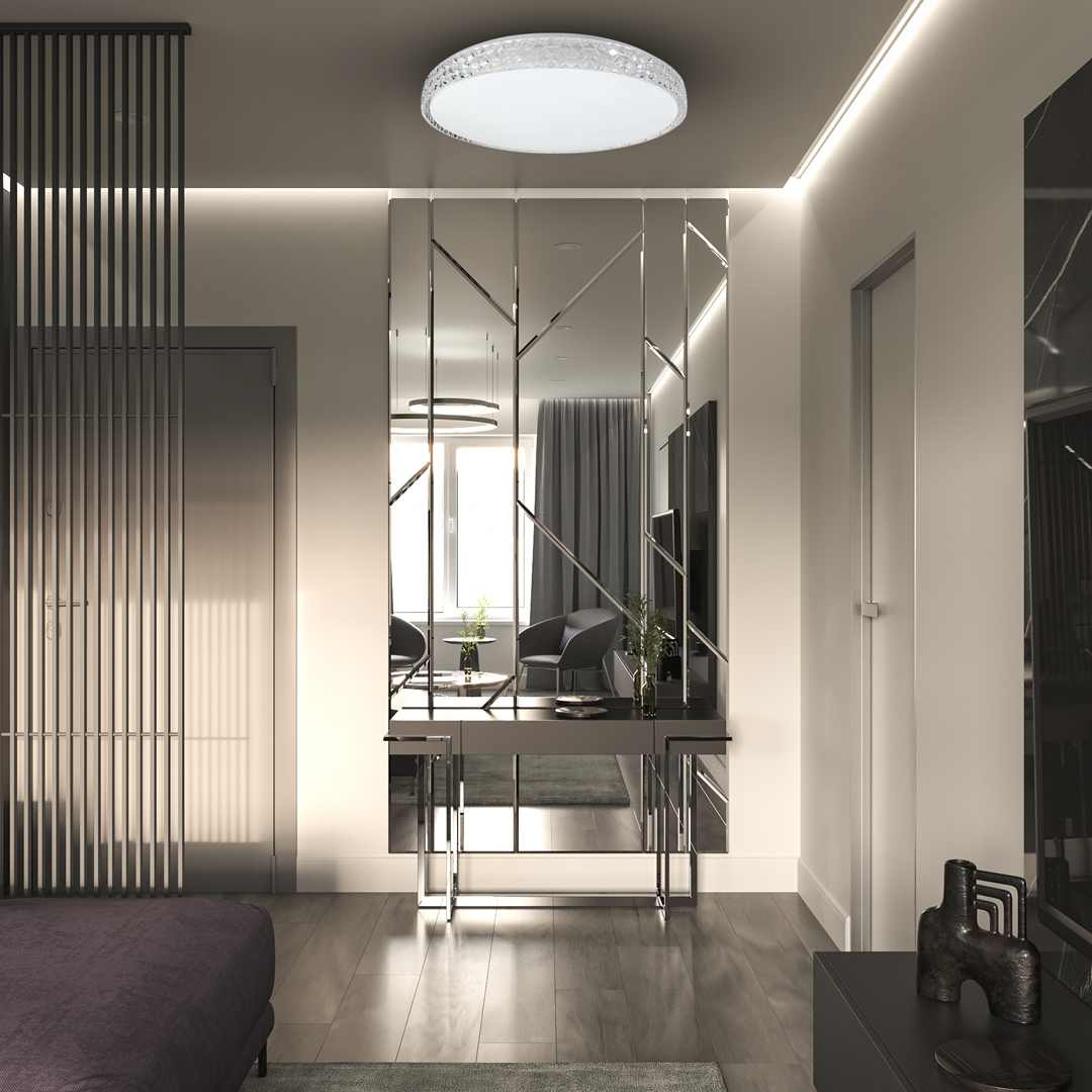 Plafon klasyczny MiLAGRO Quadro Gold w salonie 