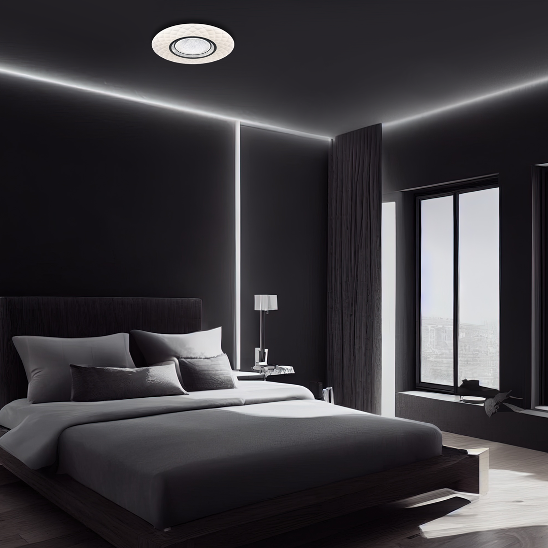 Plafon ze ściemniaczem MiLAGRO Tokyo w aranżacji w sypialni