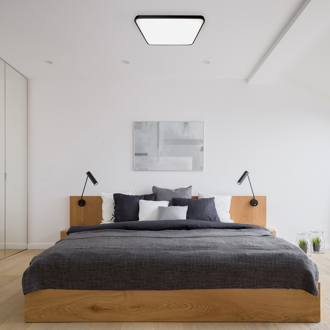 Plafon w stylu nowoczesnym MiLAGRO Fabio w sypialni - aranżacja