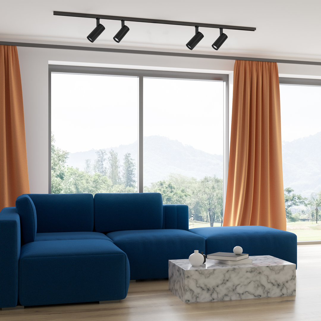 Szynoprzewód MiLAGRO Magnetic Track w salonie - aranżacja