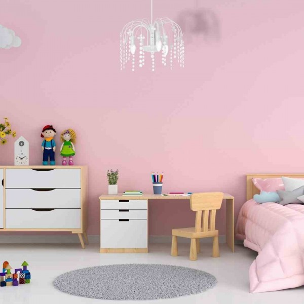 Biały żyrandol MiLAGRO w pokoju dziewczynki