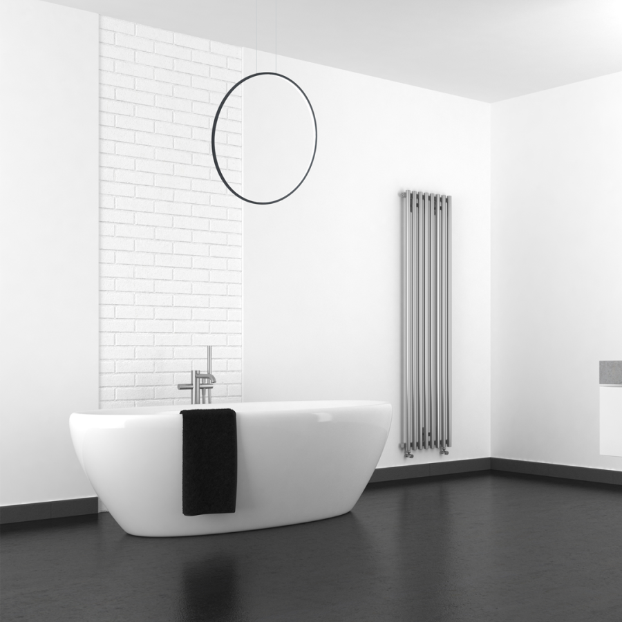 Czarna lampa wisząca LED w salonie