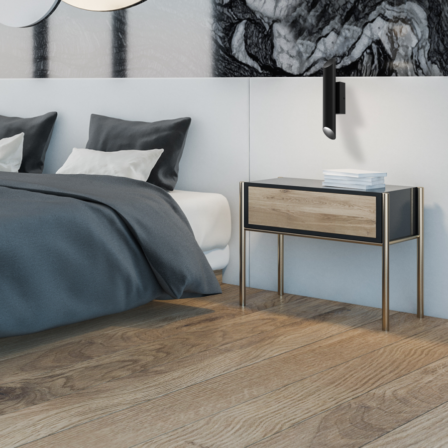 Kinkiet czarny w sypialni