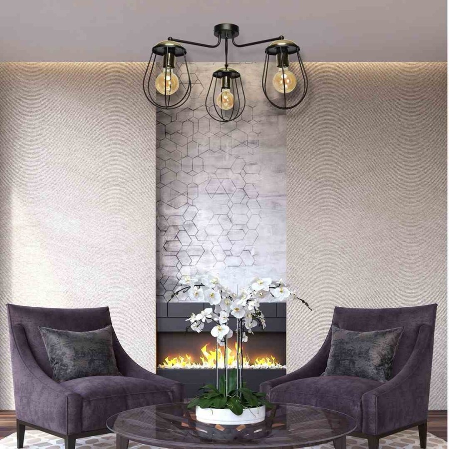 Industrialna lampa sufitowa Olimp Black Gold