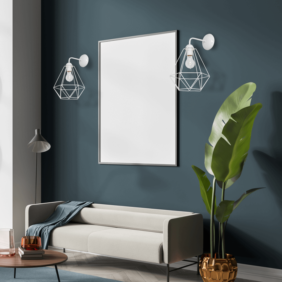 Kinkiety Basket White w salonie