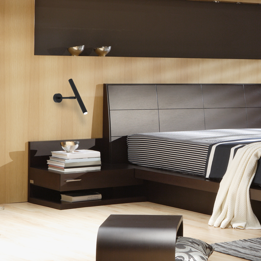 Kinkiet czarny LED do sypialni