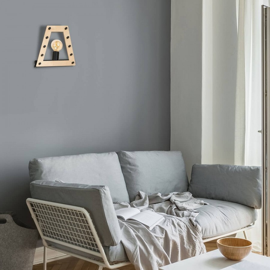 Kinkiet ścienny z żarówką filamentową